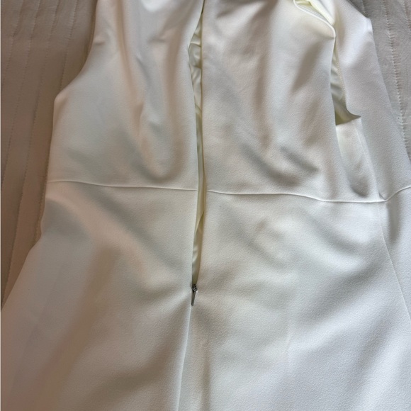 DKNY Ivory Sleeveless Draped Sheath Dress Size 8 Classic Elegant White - Picture 7 of 9
